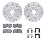 Dynamic Friction 1990-1996 Subaru Legacy Front Drilled & Slotted Geoperformance Rotors 5000 Advanced Pads w/Hardware by Dynamic Friction Company 2512-13003