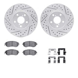 Dynamic Friction 2011-2016 Subaru Impreza Front Drilled & Slotted Geoperformance Rotors 5000 Advanced Pads w/Hardware by Dynamic Friction Company 2512-13005