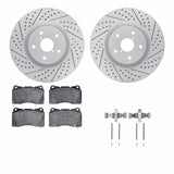Dynamic Friction 2013-2020 Subaru WRX Front Drilled & Slotted Geoperformance Rotors 5000 Advanced Pads w/Hardware by Dynamic Friction Company 2512-13009