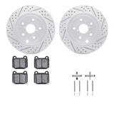 Dynamic Friction 2013-2020 Subaru WRX Rear Drilled & Slotted Geoperformance Rotors 5000 Advanced Pads w/Hardware by Dynamic Friction Company 2512-13015
