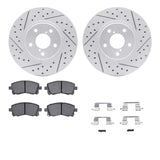 Dynamic Friction 1997-2002 Subaru Forester Front Drill/Slot Geoperformance Rotors 5000 Advanced Brake Pads w/Hardware by Dynamic Friction Company 2512-13020