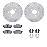 Dynamic Friction 2003-2008 Saab 9-2X Rear Drilled & Slotted Geoperformance Rotors 5000 Advanced Brake Pads w/Hardware by Dynamic Friction Company 2512-13036