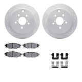 Dynamic Friction 2012-2023 Subaru Crosstrek Rear Drill/Slot Geoperformance Rotors 5000 Advanced Brake Pads w/Hardware by Dynamic Friction Company 2512-13043