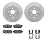 Dynamic Friction 2014-2018 Subaru Forester Rear Drilled & Slotted Geoperformance Rotors 5000 Advanced Pads w/Hardware by Dynamic Friction Company 2512-13045