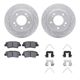 Dynamic Friction 2019-2024 Hyundai Veloster Rear Drill/Slot Geoperformance Rotors 5000 Advanced Brake Pads w/Hardware by Dynamic Friction Company 2512-21026