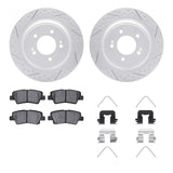 Dynamic Friction 2019-2023 Hyundai Kona Electric Rear Drill/Slot Geoperf Rotors 5000 Advanced Brake Pads w/Hardware by Dynamic Friction Company 2512-21028