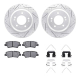Dynamic Friction 2013-2022 Hyundai Ioniq Rear Drilled & Slotted Geoperformance Rotors 5000 Advanced Pads w/Hardware by Dynamic Friction Company 2512-21033