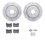 Dynamic Friction 2018-2025 Genesis G70 Rear Drilled & Slotted Geoperformance Rotors 5000 Advanced Pads w/Hardware by Dynamic Friction Company 2512-21035