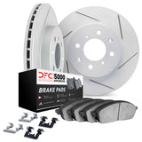 Dynamic Friction 2004-2009 Kia Spectra Front Slotted Geoperformance Rotors with 5000 Advanced Brake Pads w/Hardware by Dynamic Friction Company 2512-21043