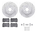 Dynamic Friction 2014-2021 Tesla X Front Drilled & Slotted Geoperformance Rotors 5000 Advanced Brake Pads w/Hardware by Dynamic Friction Company 2512-26001