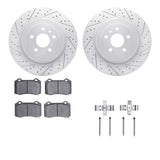 Dynamic Friction 2012-2020 Tesla S Rear Drilled & Slotted Geoperformance Rotors 5000 Advanced Brake Pads w/Hardware by Dynamic Friction Company 2512-26007