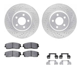 Dynamic Friction 2005-2023 Chrysler 300 Front Drilled & Slotted Geoperformance Rotors 5000 Advanced Pads w/Hardware by Dynamic Friction Company 2512-39008