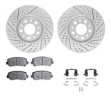 Dynamic Friction 2016-2017 Chrysler 200 Front Drilled & Slotted Geoperformance Rotors 5000 Advanced Pads w/Hardware by Dynamic Friction Company 2512-39017