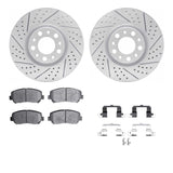 Dynamic Friction 2013-2016 Chrysler 200 Front Drilled & Slotted Geoperformance Rotors 5000 Advanced Pads w/Hardware by Dynamic Friction Company 2512-39018