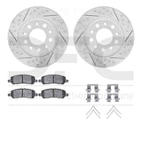 Dynamic Friction 2013-2016 Dodge Dart Rear Drilled & Slotted Geoperformance Rotors 5000 Advanced Pads w/Hardware by Dynamic Friction Company 2512-40010
