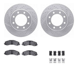 Dynamic Friction 2019-2025 Ram 2500 Front Drilled & Slotted Geoperformance Rotors 5000 Advanced Brake Pads w/Hardware by Dynamic Friction Company 2512-40180