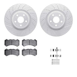 Dynamic Friction 2012-2025 Dodge Durango Front Drilled & Slotted Geoperformance Rotors 5000 Advanced Pads w/Hardware by Dynamic Friction Company 2512-42006