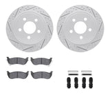 Dynamic Friction 2003-2007 Jeep Liberty Rear Drilled & Slotted Geoperformance Rotors 5000 Advanced Pads w/Hardware by Dynamic Friction Company 2512-42023