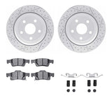 Dynamic Friction 2011-2025 Dodge Durango Rear Drilled & Slotted Geoperformance Rotors 5000 Advanced Pads w/Hardware by Dynamic Friction Company 2512-42038
