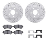 Dynamic Friction 1997-2005 Buick LeSabre Front Drilled & Slotted Geoperformance Rotors 5000 Advanced Pads w/Hardware by Dynamic Friction Company 2512-45038