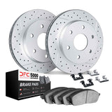 Dynamic Friction 1999-2008 Cadillac Escalade Front Drill/Slot Geoperf Rotors 5000 Advanced Brake Pads w/Hardware by Dynamic Friction Company 2512-48038