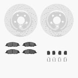 Dynamic Friction 2007-2014 Ford Mustang Front Drilled & Slotted Geoperformance Rotors 5000 Advanced Pads w/Hardware by Dynamic Friction Company 2512-54034