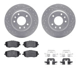 Dynamic Friction 2006-2015 Mazda MX-5 Miata Rear Drill/Slot Geoperformance Rotors 5000 Advanced Brake Pads w/Hardware by Dynamic Friction Company 2512-54051
