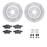 Dynamic Friction 2016-2018 Ford Focus Rear Drilled & Slotted Geoperformance Rotors 5000 Advanced Pads w/Hardware by Dynamic Friction Company 2512-54154