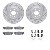 Dynamic Friction 2011-2019 Ford Explorer Front Drilled & Slotted Geoperformance Rotors 5000 Advanced Pads w/Hardware by Dynamic Friction Company 2512-54204