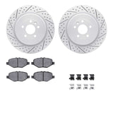 Dynamic Friction 2013-2019 Ford Flex Rear Drilled & Slotted Geoperformance Rotors 5000 Advanced Brake Pads w/Hardware by Dynamic Friction Company 2512-54215