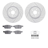 Dynamic Friction 2014-2019 Ford Focus Front Drilled & Slotted Geoperformance Rotors 5000 Advanced Pads w/Hardware by Dynamic Friction Company 2512-54226