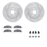 Dynamic Friction 2013-2019 Ford Explorer Front Drilled & Slotted Geoperformance Rotors 5000 Advanced Pads w/Hardware by Dynamic Friction Company 2512-54646