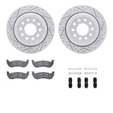 Dynamic Friction 2003-2011 Lincoln Town Car Rear Drill/Slot Geoperformance Rotors 5000 Advanced Brake Pads w/Hardware by Dynamic Friction Company 2512-55000