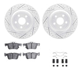 Dynamic Friction 2015-2024 Ford Edge Rear Drilled & Slotted Geoperformance Rotors 5000 Advanced Brake Pads w/Hardware by Dynamic Friction Company 2512-55009