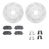 Dynamic Friction 2017-2020 Acura MDX Rear Drilled & Slotted Geoperformance Rotors 5000 Advanced Brake Pads w/Hardware by Dynamic Friction Company 2512-58019