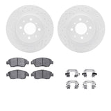 Dynamic Friction 1993-1997 Honda Civic del Sol Front Drill/Slot Geoperf Rotors 5000 Advanced Brake Pads w/Hardware by Dynamic Friction Company 2512-59009