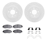 Dynamic Friction 1996-2014 Acura EL Front Drilled & Slotted Geoperformance Rotors 5000 Advanced Brake Pads w/Hardware by Dynamic Friction Company 2512-59012