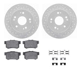 Dynamic Friction 1997-2015 Acura ILX Rear Drilled & Slotted Geoperformance Rotors 5000 Advanced Brake Pads w/Hardware by Dynamic Friction Company 2512-59021