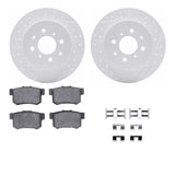 Dynamic Friction 2001-2005 Acura EL Rear Drilled & Slotted Geoperformance Rotors 5000 Advanced Brake Pads w/Hardware by Dynamic Friction Company 2512-59032