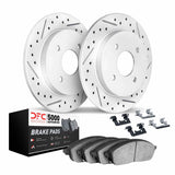 Dynamic Friction 2001-2005 Acura EL Rear Drilled & Slotted Geoperformance Rotors 5000 Advanced Brake Pads w/Hardware by Dynamic Friction Company 2512-59032