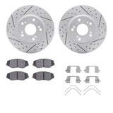 Dynamic Friction 2013-2014 Honda Fit Front Drilled & Slotted Geoperformance Rotors 5000 Advanced Pads w/Hardware by Dynamic Friction Company 2512-59036
