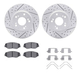 Dynamic Friction 2003-2017 Acura ILX Front Drilled & Slotted Geoperformance Rotors 5000 Advanced Pads w/Hardware by Dynamic Friction Company 2512-59037