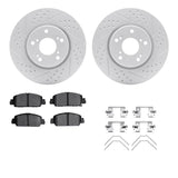 Dynamic Friction 2014-2017 Honda Accord Front Drilled & Slotted Geoperformance Rotors 5000 Advanced Pads w/Hardware by Dynamic Friction Company 2512-59045
