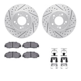 Dynamic Friction 1997-2001 Acura Integra Front Drilled & Slotted Geoperformance Rotors 5000 Advanced Pads w/Hardware by Dynamic Friction Company 2512-59046