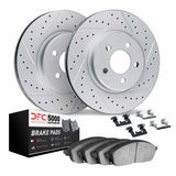 Dynamic Friction 2003-2022 Acura CSX Front Drilled & Slotted Geoperformance Rotors 5000 Advanced Pads w/Hardware by Dynamic Friction Company 2512-59052