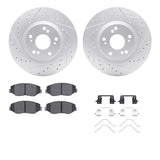 Dynamic Friction 2005-2015 Acura ILX Front Drilled & Slotted Geoperformance Rotors 5000 Advanced Pads w/Hardware by Dynamic Friction Company 2512-59056