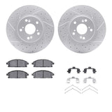 Dynamic Friction 2003-2006 Acura MDX Front Drilled & Slotted Geoperformance Rotors 5000 Advanced Pads w/Hardware by Dynamic Friction Company 2512-59057