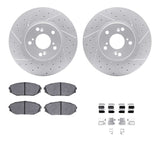 Dynamic Friction 1999-2004 Acura MDX Front Drilled & Slotted Geoperformance Rotors 5000 Advanced Pads w/Hardware by Dynamic Friction Company 2512-59058