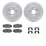 Dynamic Friction 2003-2008 Honda Pilot Front Drilled & Slotted Geoperformance Rotors 5000 Advanced Pads w/Hardware by Dynamic Friction Company 2512-59069