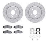 Dynamic Friction 2016-2025 Acura MDX Front Drilled & Slotted Geoperformance Rotors 5000 Advanced Pads w/Hardware by Dynamic Friction Company 2512-59082